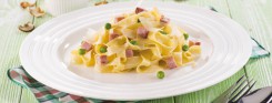 Houbové fettucinne s dušenou šunkou