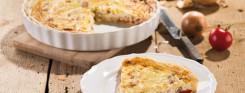 Quiche s natrhaným kuřecím stehnem